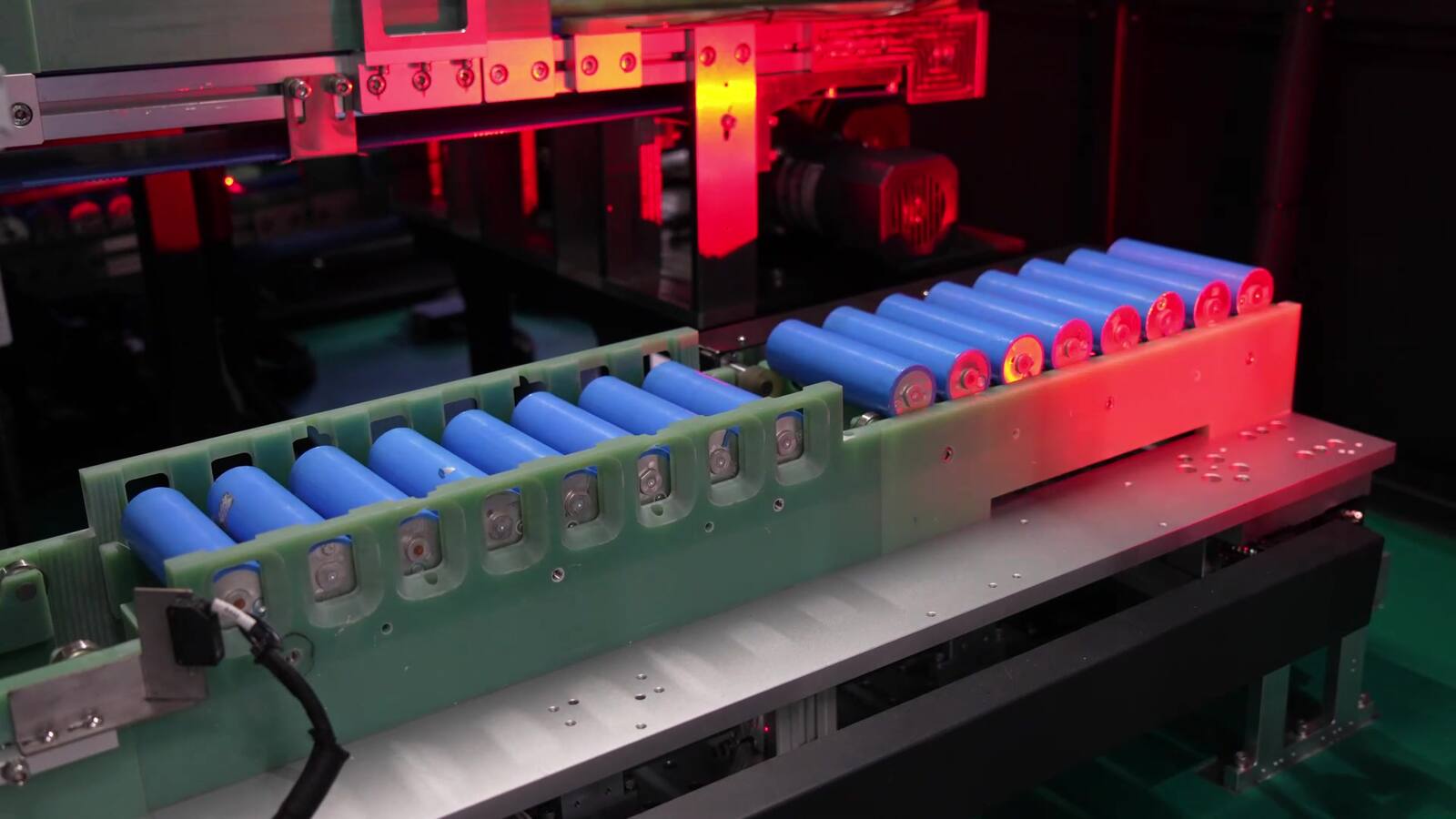 Battery pack assembly equipment in operation
